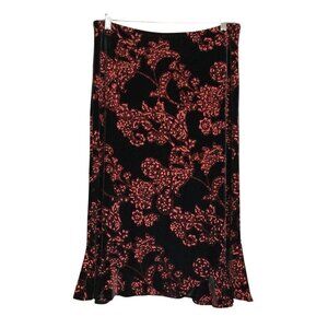 Vintage 90s Y2K Choices Woman Floral Velvet Skirt Size 1X Whimsigoth